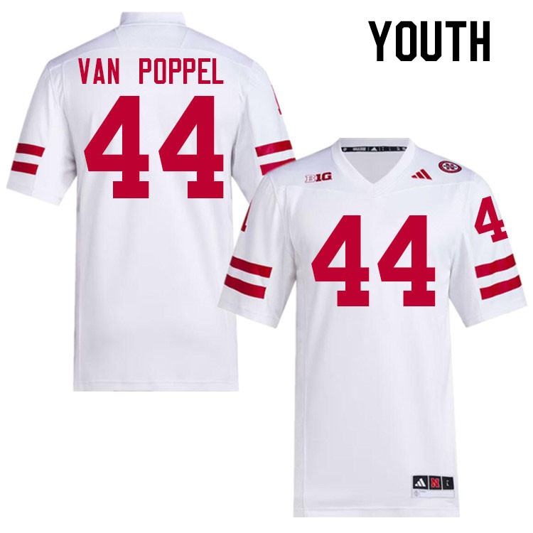 Youth #44 Riley Van Poppel Nebraska Cornhuskers College Football Jerseys Stitched Sale-White